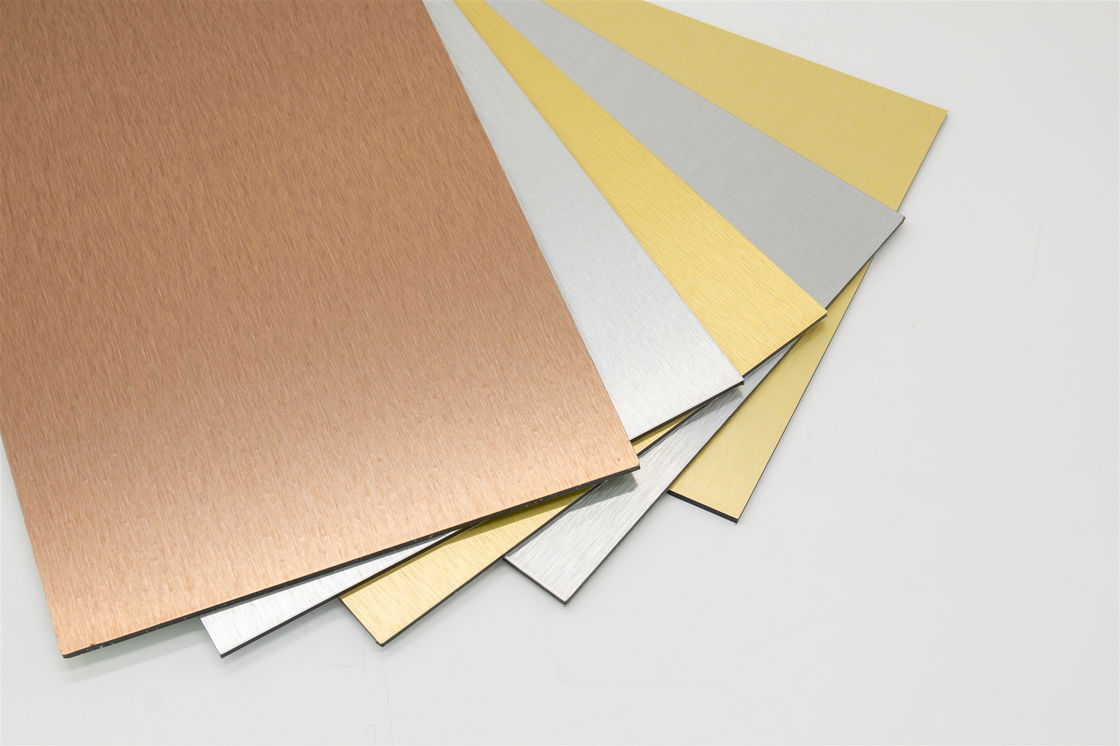 Em estoque 1220*2440mm Painel de alumínio escovado PVDF revestido, resistente às intempéries para parede cortina ISO 9001Factory