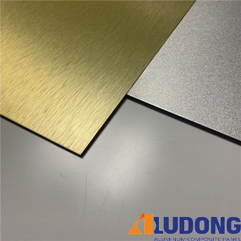 Em estoque 1220*2440mm Painel de alumínio escovado PVDF revestido, resistente às intempéries para parede cortina ISO 9001Factory
