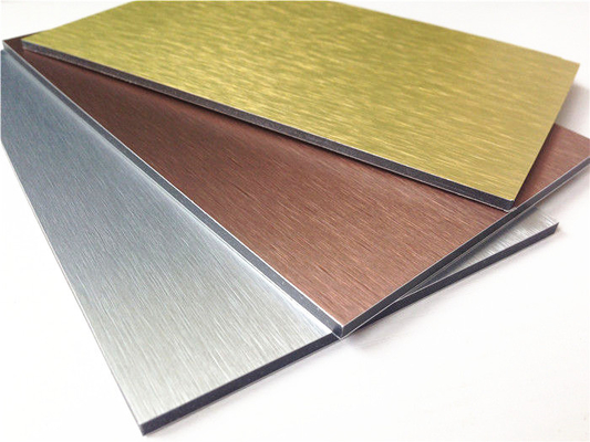 Elegante painel de alumínio composto escovado leve com ampla gama de cores para a sua construção contemporânea