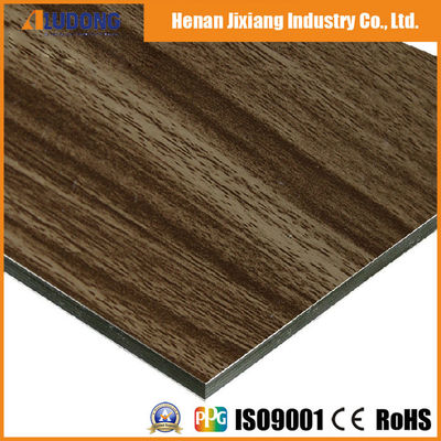 Grão de madeira de fábrica OEM ACP 4mm, revestimento PVDF, superfície anti-riscos para revestimento de parede interior exterior mais vendido